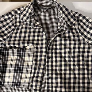 Zara Black and White Checkered Shirt